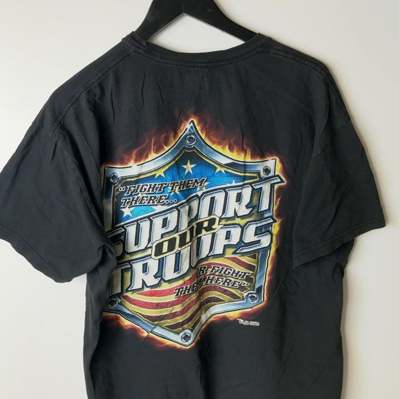 2006 Vintage Support Our Troops T Shirt Y2K Black XL Extra Large Graphic Tee - Picture 16 of 16